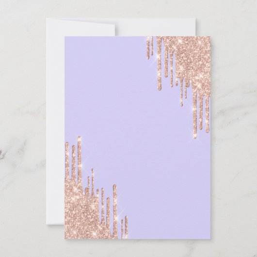 Paris Eiffeltoren, Drip Lavander Quinceañera Kaart (Achterkant)