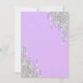 Paris Eiffeltoren, Drips Paars Sweet 16 Kaart (Achterkant)