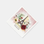 Paris Eiffeltoren Elegant Roos Gold Servet (Hoek)