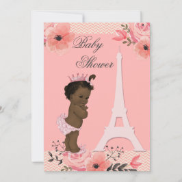 Paris Eiffeltoren Etnische Prinses Baby shower Kaart