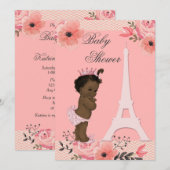 Paris Eiffeltoren Etnische Prinses Baby shower Kaart (Voorkant / Achterkant)
