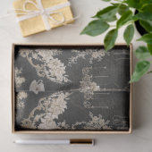 Paris Eiffeltoren Flora Ephemera Script Decoupage Tissuepapier (Geschenk)