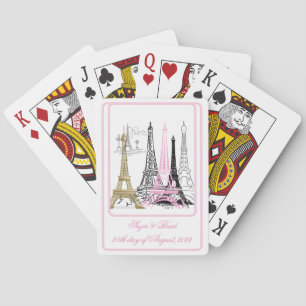 Paris Eiffeltoren Frankrijk Roze Decor Decoratie  Pokerkaarten