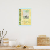 Paris Eiffeltoren geïllustreerd POSTER (Keuken)