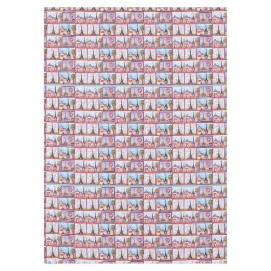 Paris Eiffeltoren geïnspireerd collage tablecloth Tafelkleed (Voorkant)