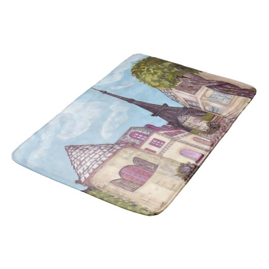 Paris Eiffeltoren geïnspireerd landschapsbadmat Badmat (Gekanteld)
