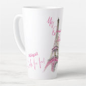Paris Eiffeltoren gepersonaliseerd Mis Quince Anos Latte Mok (Linkerhoek)