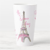 Paris Eiffeltoren gepersonaliseerd Mis Quince Anos Latte Mok (Voorkant)