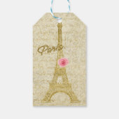 Paris Eiffeltoren Goud & Roze Elegant Gift Label Cadeaulabel (Achterkant)
