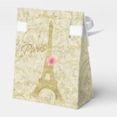 Paris Eiffeltoren Goud & Roze Elegante gunst Bedankdoosjes (Achterkant)