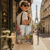 Paris Eiffeltoren Herfst Reisposter Boodschappentt Tote Bag