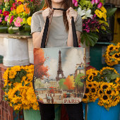 Paris Eiffeltoren Herfst Reisposter Boodschappentt Tote Bag
