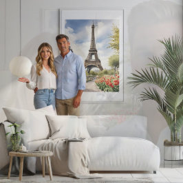 Paris Eiffeltoren Illustratie Poster