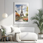 Paris Eiffeltoren Illustratie Poster
