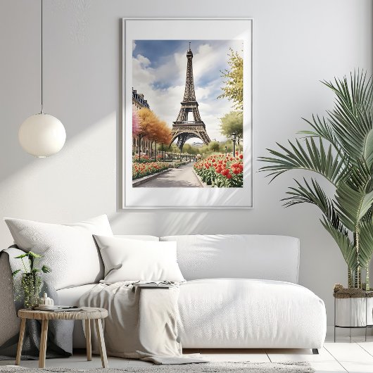 Paris Eiffeltoren Illustratie Poster