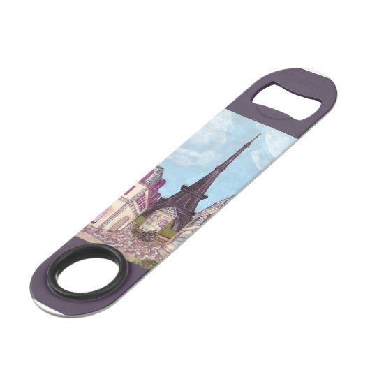 Paris Eiffeltoren Impressionisme flesopener Speed Flessenopener (Voorkant Gekanteld)