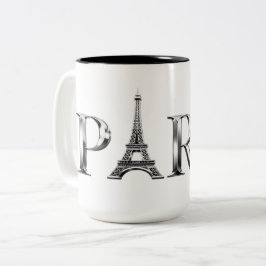 Paris Eiffeltoren koffiekopje | Elegante Parijse D Tweekleurige Koffiemok