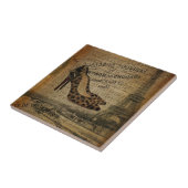 Paris Eiffeltoren Leopard Hight Heel fashionista Tegeltje (Zijkant)