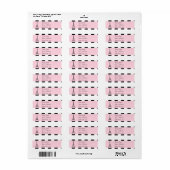 Paris Eiffeltoren Licht Roze zwart Witte Labels (Full Sheet)