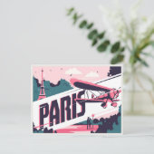 Paris Eiffeltoren Liefde Paar Reizen Briefkaart (Staand voorkant)