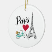 Paris Eiffeltoren Liefdesillustratie Keramisch Ornament (Links)