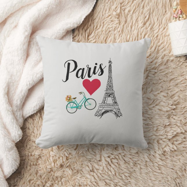 Paris Eiffeltoren Liefdesillustratie Kussen (Deken)