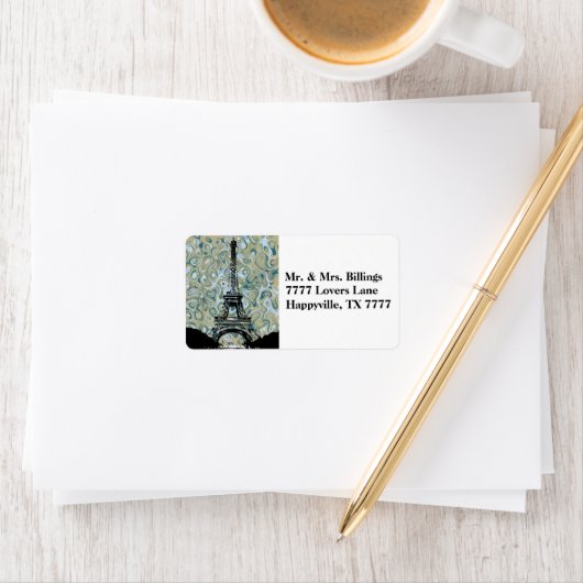 Paris Eiffeltoren Marmeren lucht Etiket (Insitu)