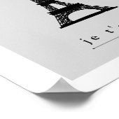 Paris Eiffeltoren met Roos Gold Heart Je Taime Poster (Hoek)