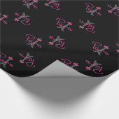 PARIS Eiffeltoren met roze boog Cadeaupapier (Hoek)