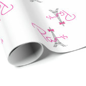 PARIS Eiffeltoren met roze boog Cadeaupapier (Rol Hoek)