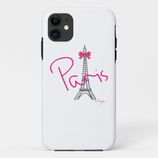 Paris Eiffeltoren met roze boog Case-Mate iPhone Case (Achterkant)
