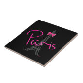 Paris Eiffeltoren met roze boog Tegeltje (Zijkant)