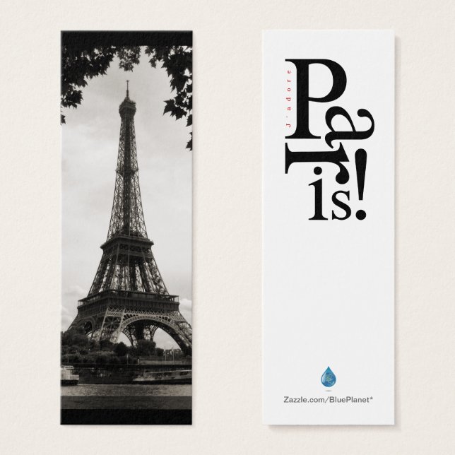 Paris Eiffeltoren Mini Bladwijzer Visitekaartjes (Voorkant /achterkant)