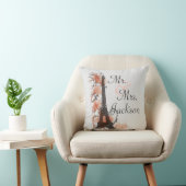 Paris Eiffeltoren Mr. Mrs. custom bruiloftskussen Kussen (Stoel)