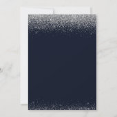 Paris Eiffeltoren Navy Zilver Save The Date Kaart (Achterkant)
