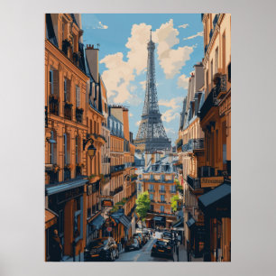 Paris Eiffeltoren Panoramisch Uitzicht Poster