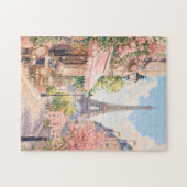 Paris Eiffeltoren Pastelstraat | Romantisch Parijs Legpuzzel (Horizontaal)