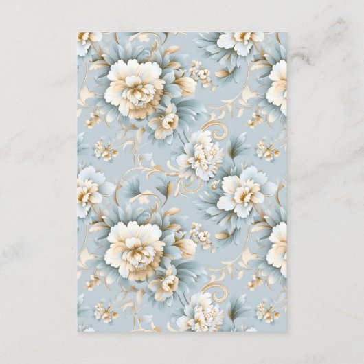 Paris Eiffeltoren Poeder Blauw Bruiloft Details Informatiekaartje (Achterkant)