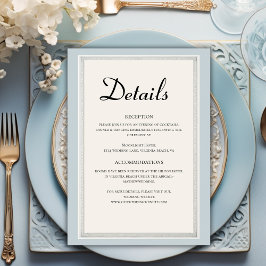 Paris Eiffeltoren Poeder Blauw Bruiloft Details Informatiekaartje