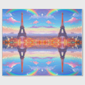 Paris Eiffeltoren Regenboog Cadeaupapier (Vlak)