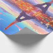 Paris Eiffeltoren Regenboog Cadeaupapier (Hoek)