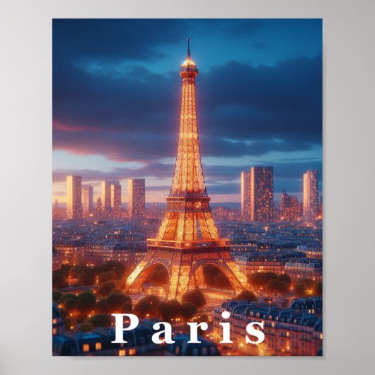 Paris Eiffeltoren Reizen Kunst Poster (Voorkant)