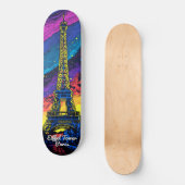 Paris Eiffeltoren Reizen Pop Kunst Persoonlijk Skateboard (Voorkant)
