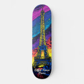 Paris Eiffeltoren Reizen Pop Kunst Persoonlijk Skateboard (Voorkant)