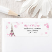 Paris Eiffeltoren Roze en zwart retouradres Etiket (Insitu)