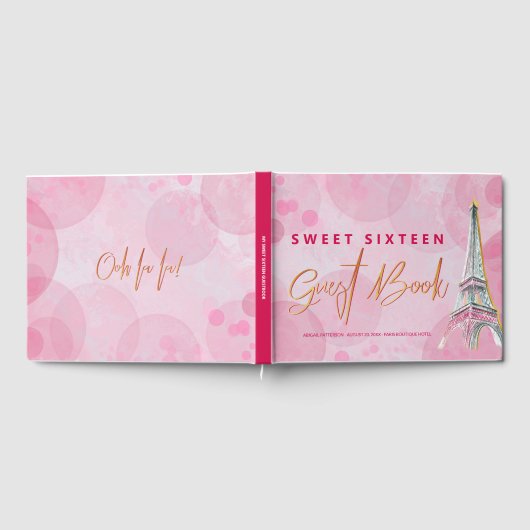 Paris Eiffeltoren Roze Goud Ooh La Custom Gastenboek (Volledig)