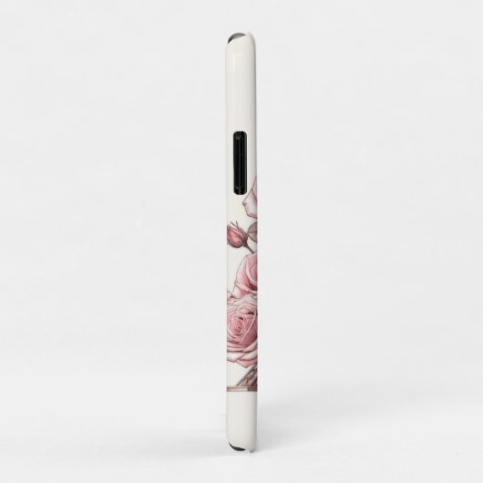 Paris Eiffeltoren & Roze Rozen Case-Mate iPhone Case (Achterkant/rechts)