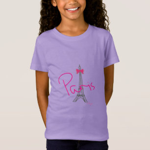 Paris Eiffeltoren, roze strik, cool T-shirt