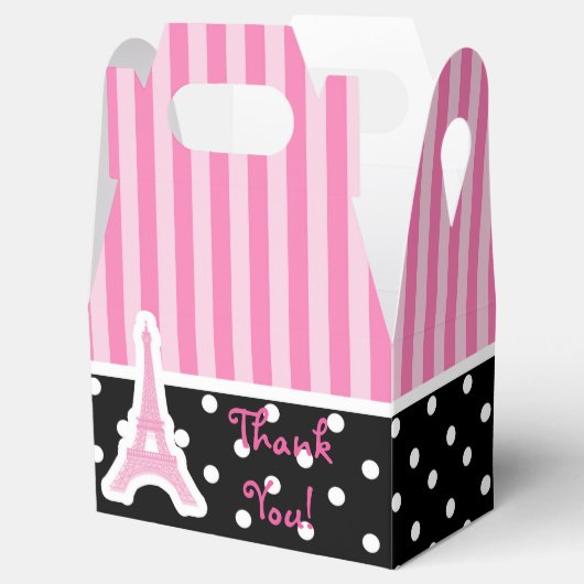 Paris Eiffeltoren Roze Verjaardagsfeestje Favoriet Bedankdoosjes (Geopend)