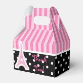 Paris Eiffeltoren Roze Verjaardagsfeestje Favoriet Bedankdoosjes (Voorkant Zijde)